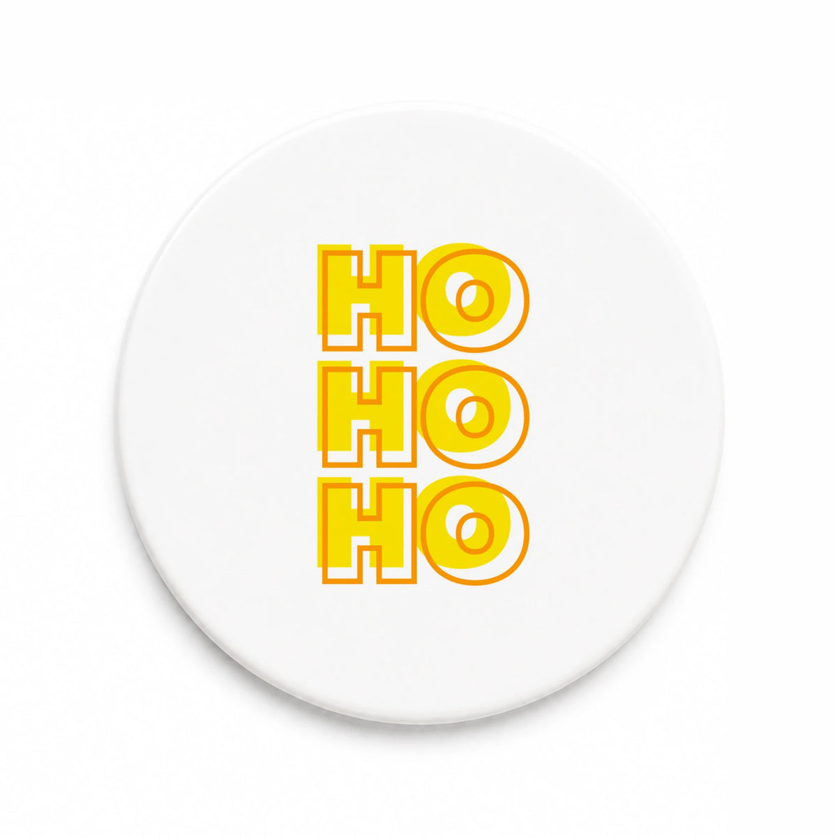 Ho Ho Ho Yellow Christmas Ceramic Coasters