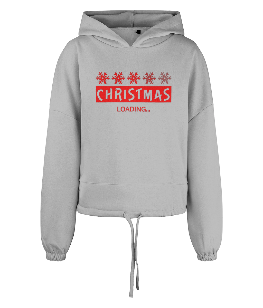 Women's Cropped Oversized Hoodie Christmas Loading