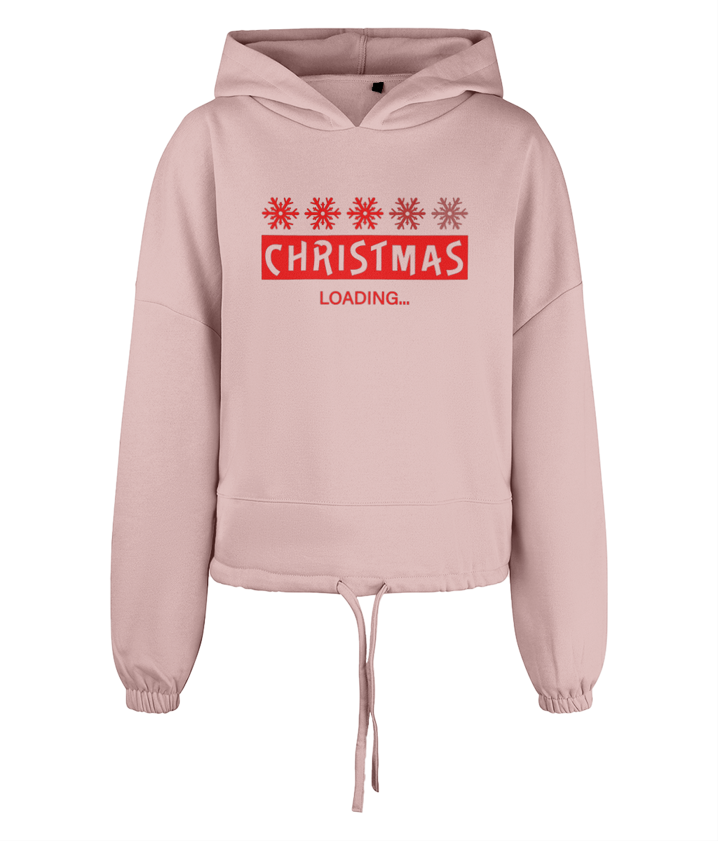 Women's Cropped Oversized Hoodie Christmas Loading
