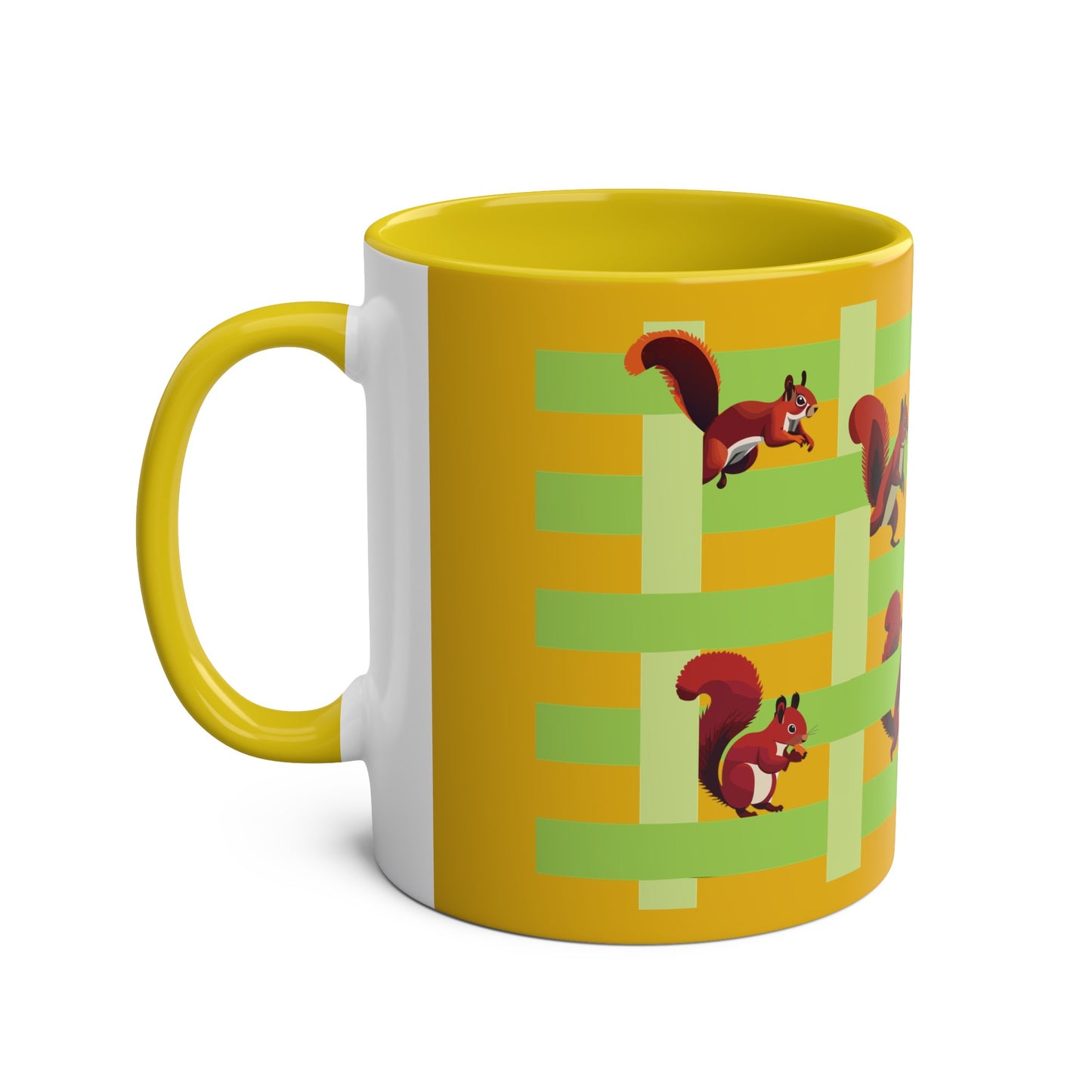 Playing Squirrels Two-Tone Coffee Mugs, 11oz