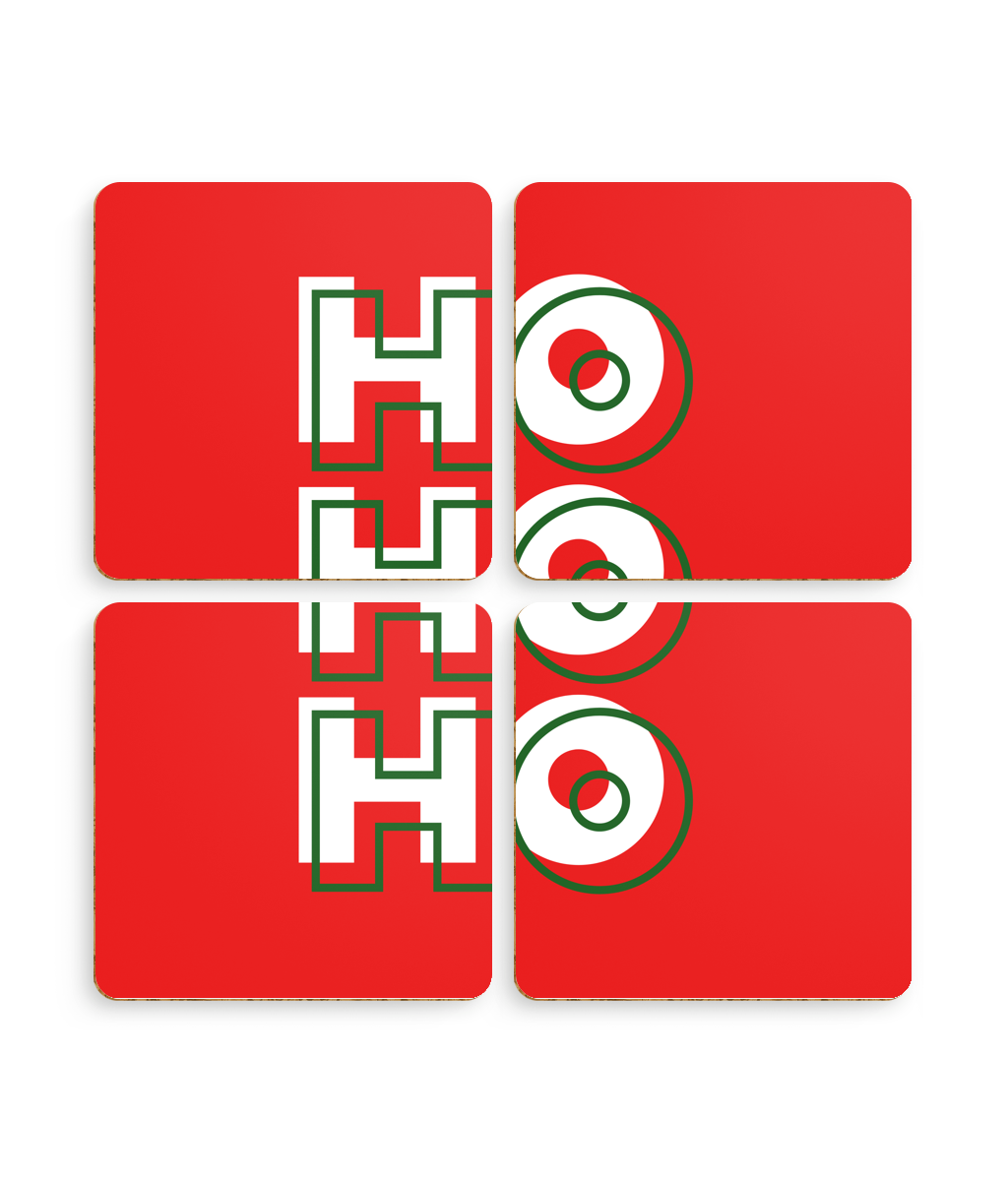 Pack of 4 Coasters Hohoho