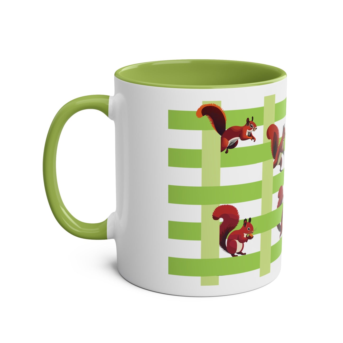 Playing Squirrels Two-Tone Coffee Mugs, 11oz
