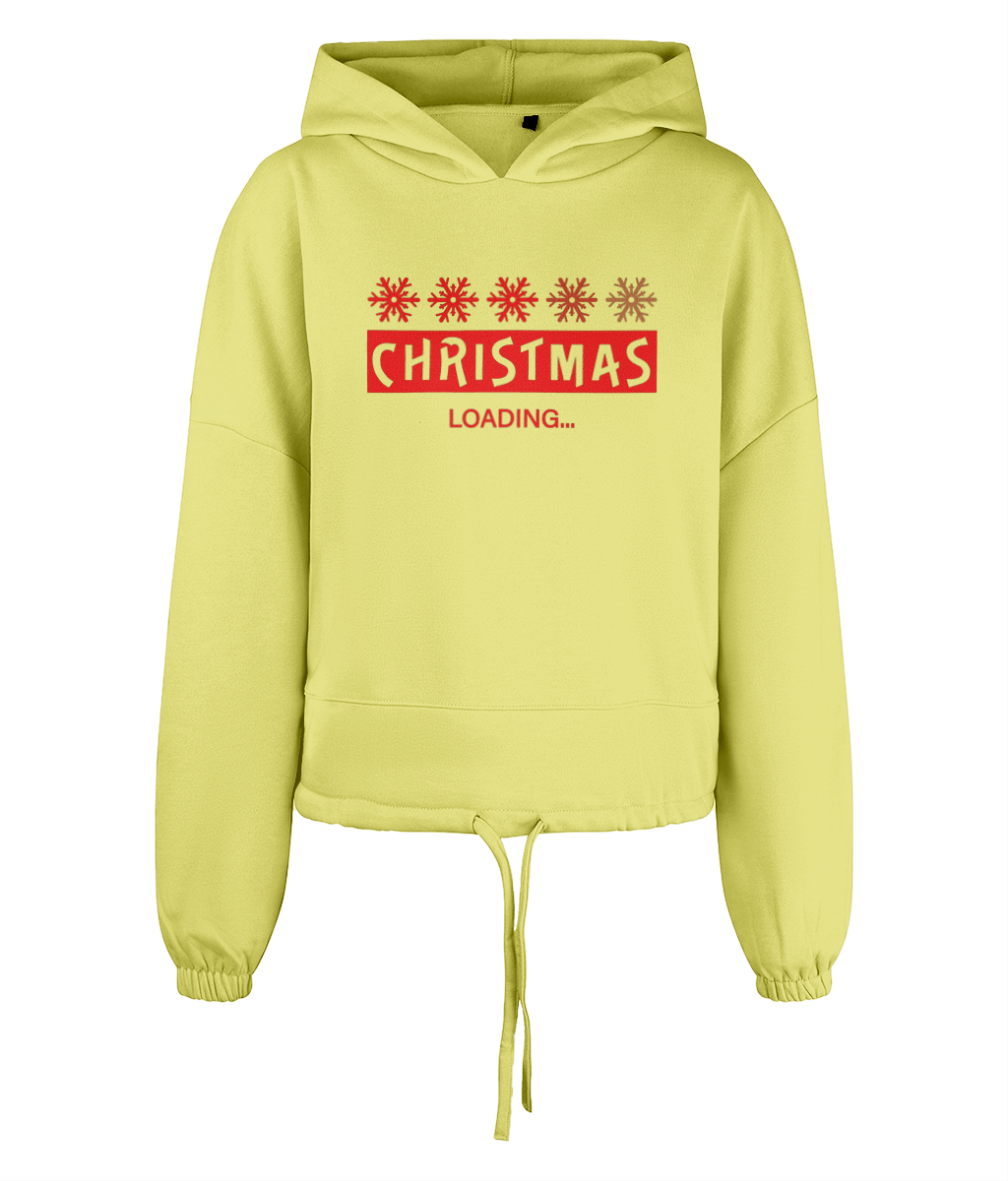 Women's Cropped Oversized Hoodie Christmas Loading