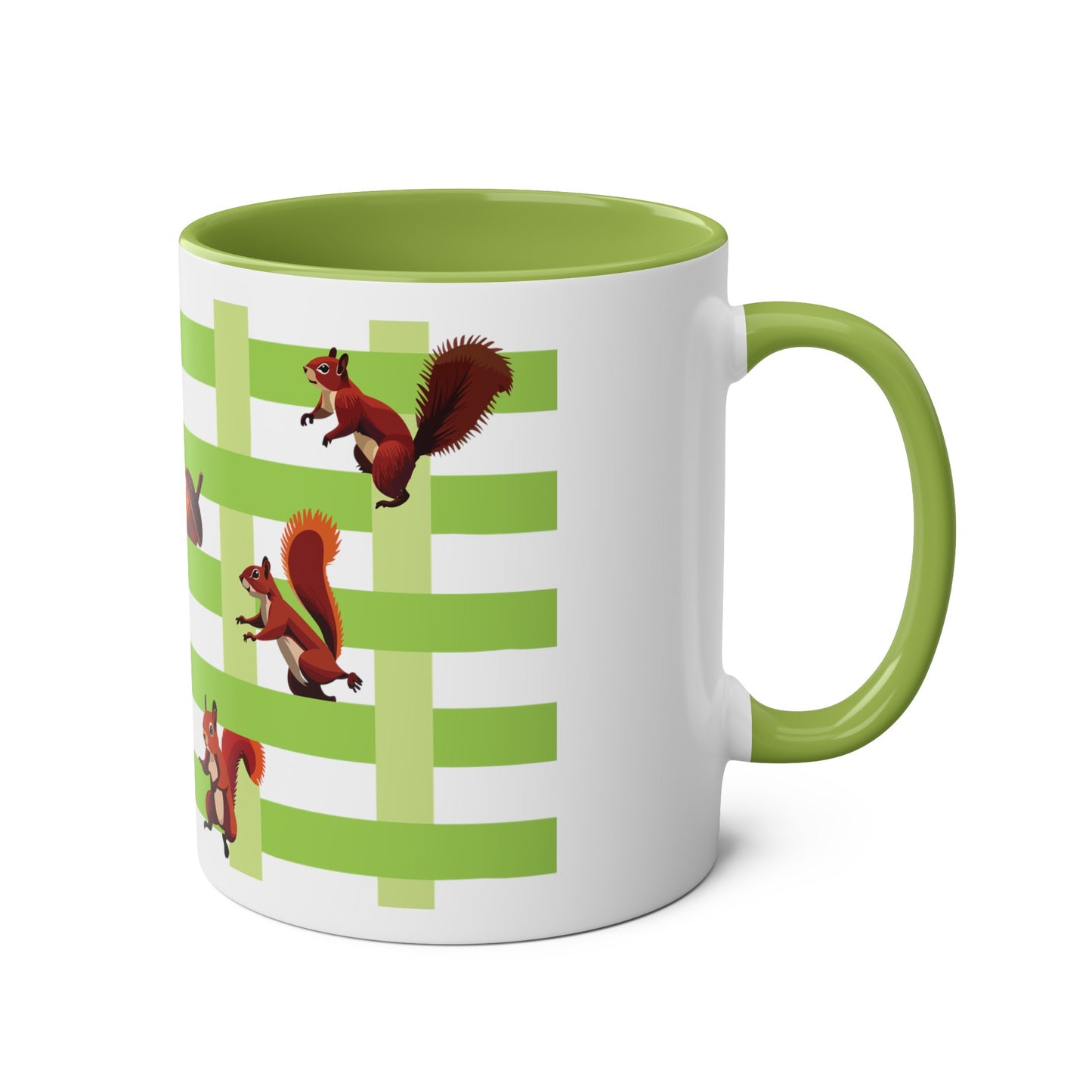 Playing Squirrels Two-Tone Coffee Mugs, 11oz