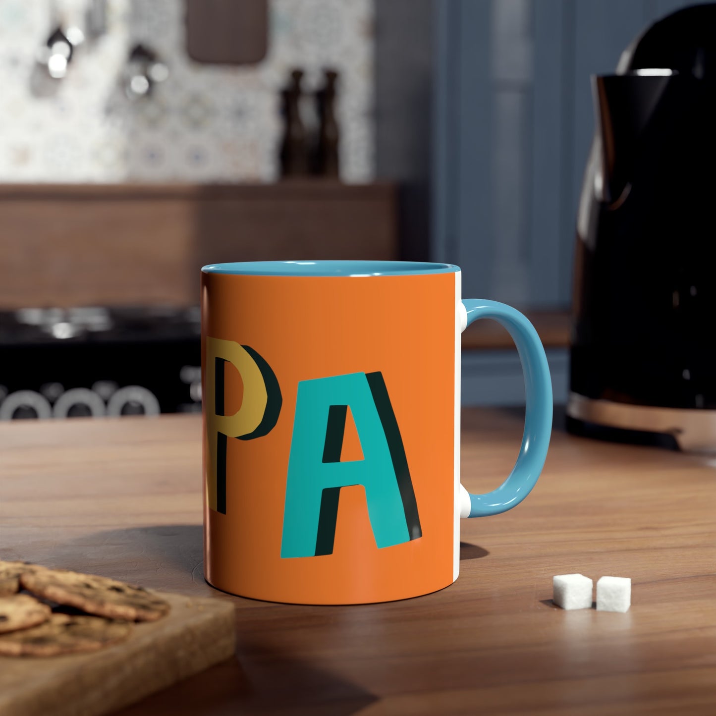 Papa Two-Tone Coffee Mugs, 11oz