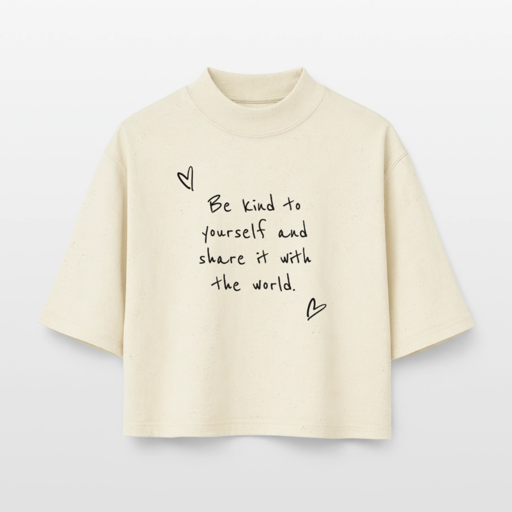 Be Kind Boxy Women's Recycled 1/2 Sleeved T-Shirt by Stanley/Stella - soft Ecru