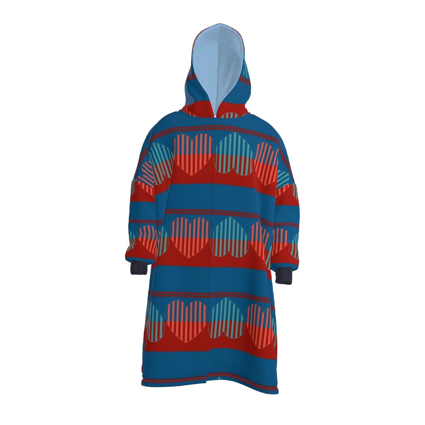 Hearts Blue Waterproof Changing Robe