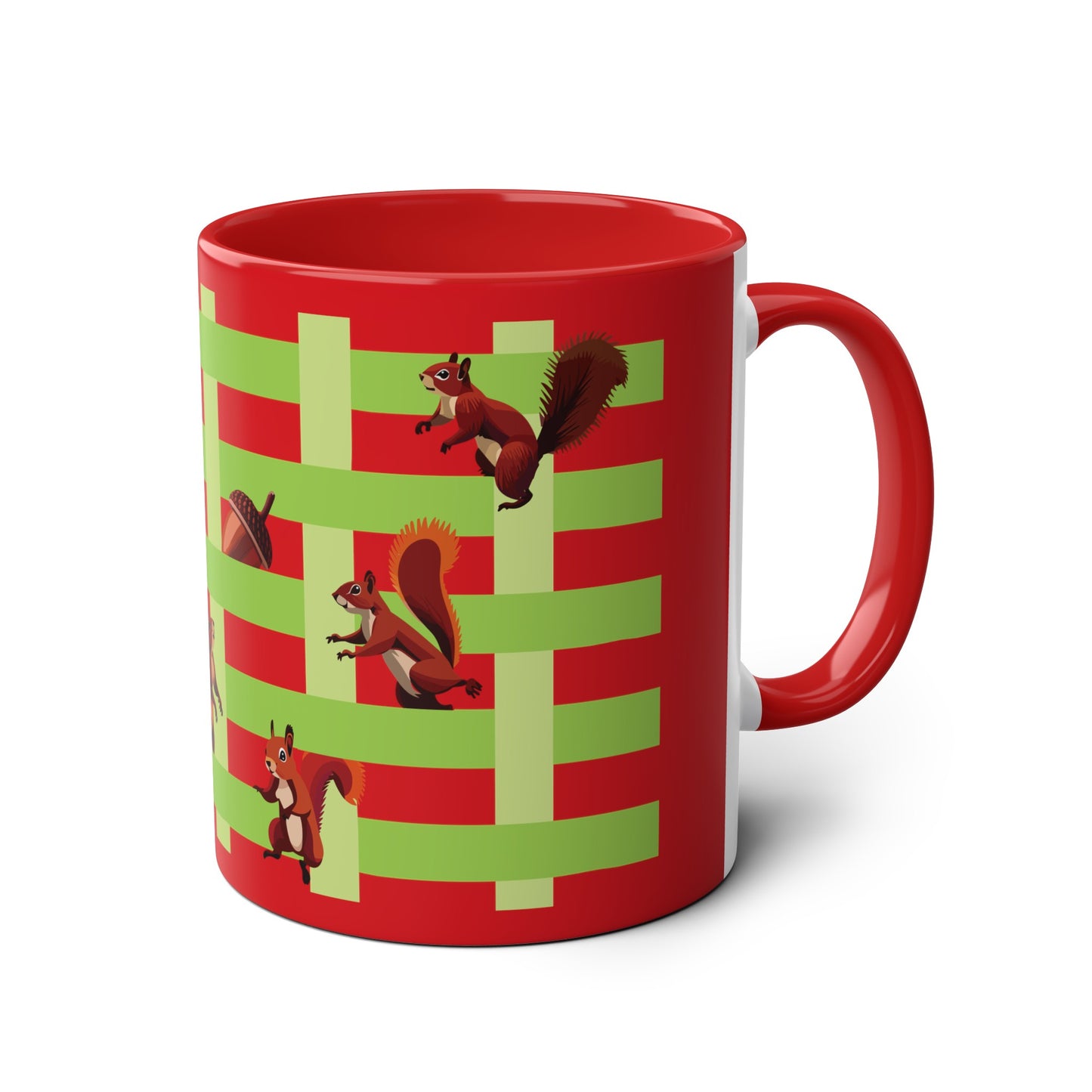 Playing Squirrels Two-Tone Coffee Mugs, 11oz