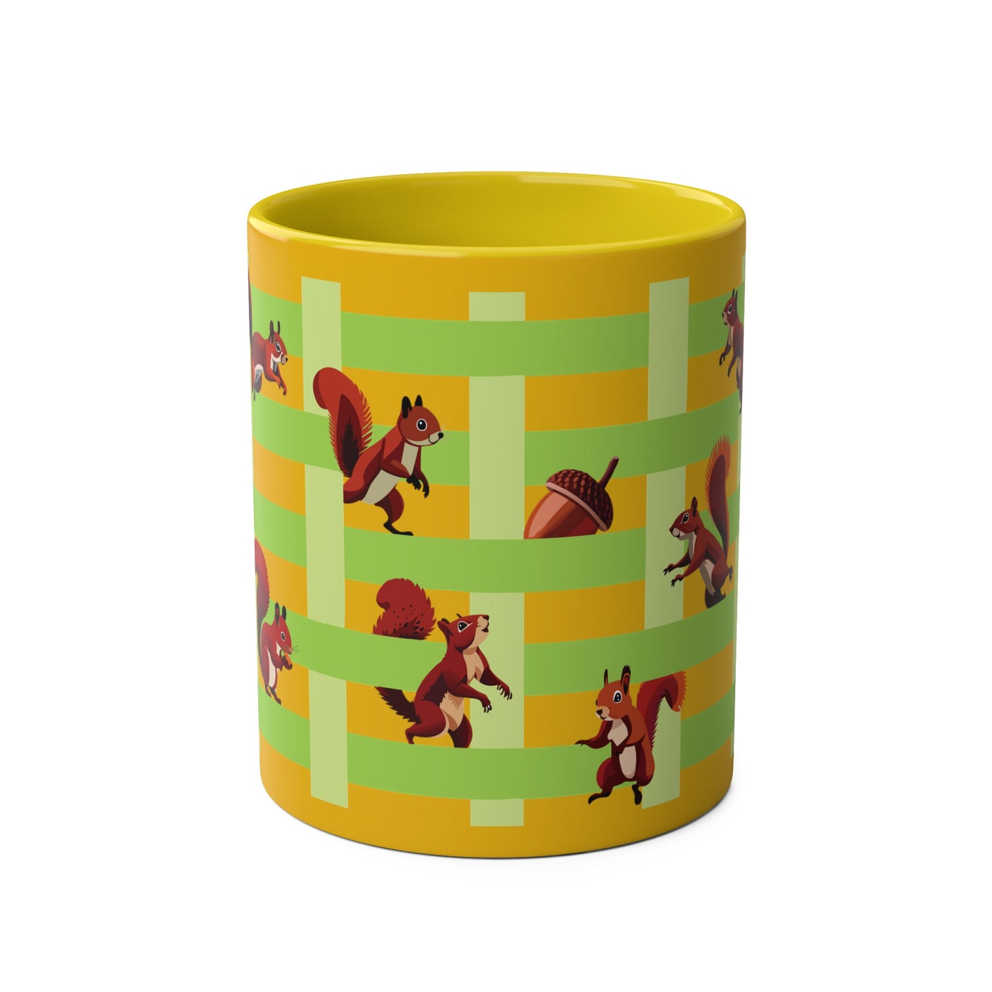 Playing Squirrels Two-Tone Coffee Mugs, 11oz