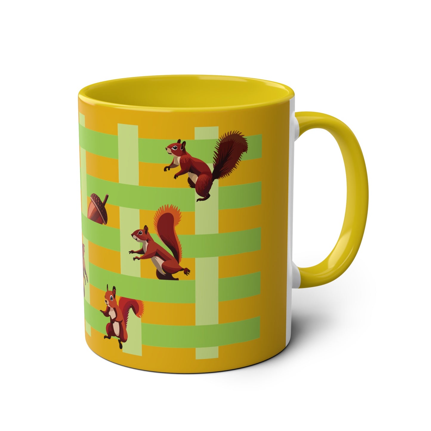 Playing Squirrels Two-Tone Coffee Mugs, 11oz