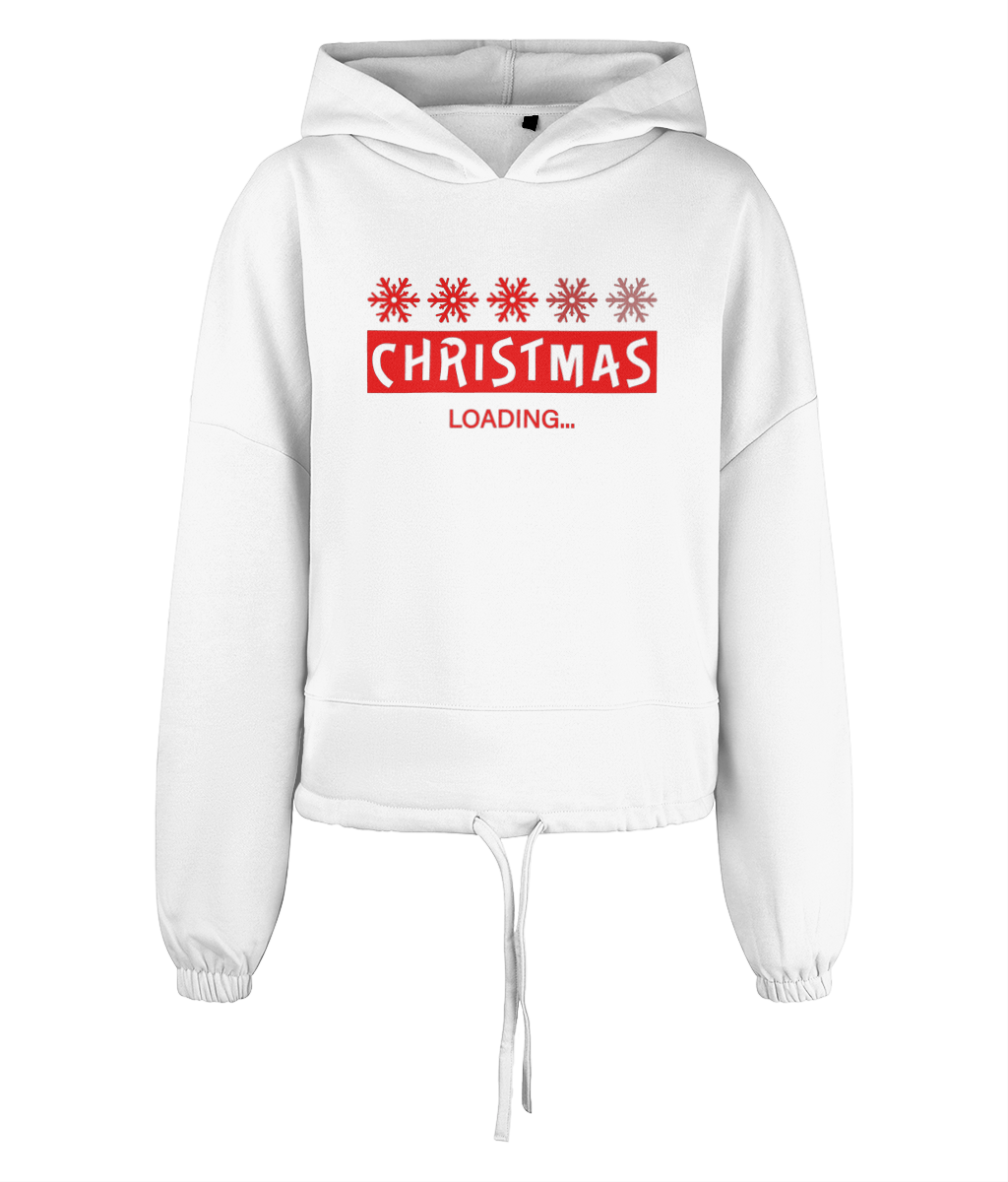 Women's Cropped Oversized Hoodie Christmas Loading