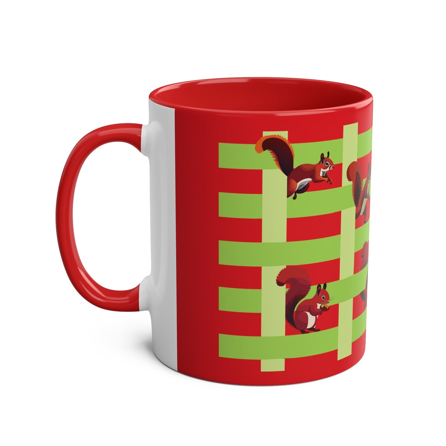 Playing Squirrels Two-Tone Coffee Mugs, 11oz