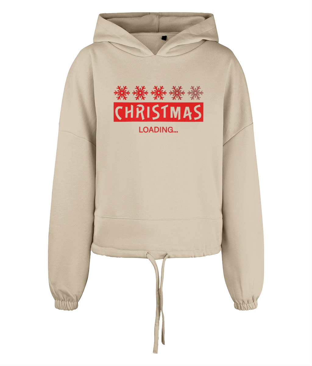 Women's Cropped Oversized Hoodie Christmas Loading