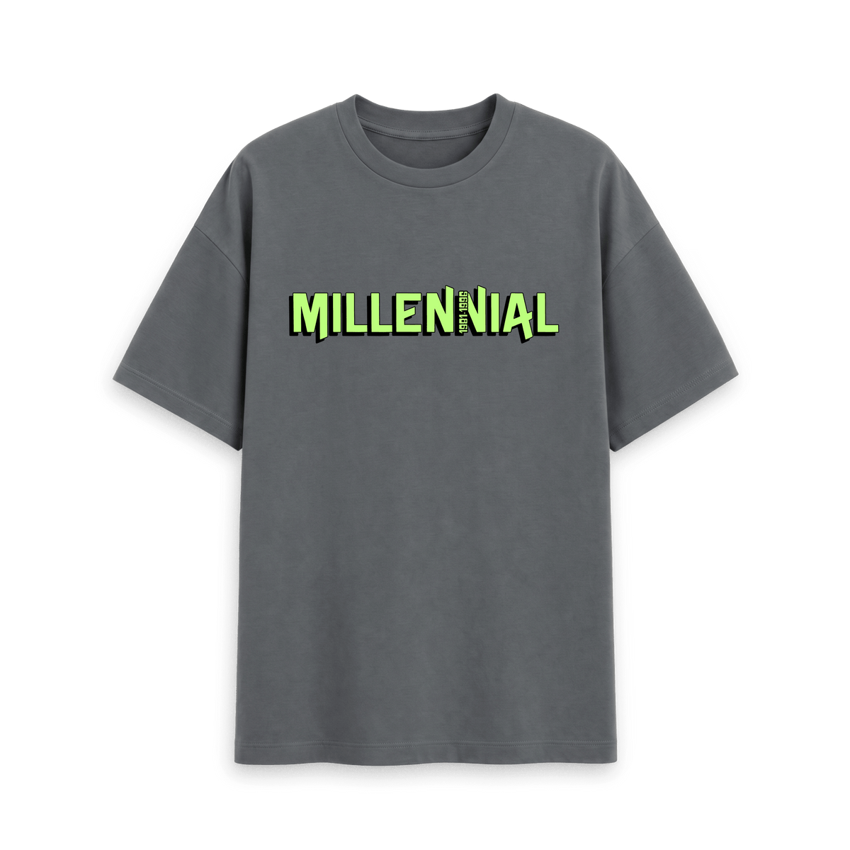 Slate Grey Printed T-shirt Front