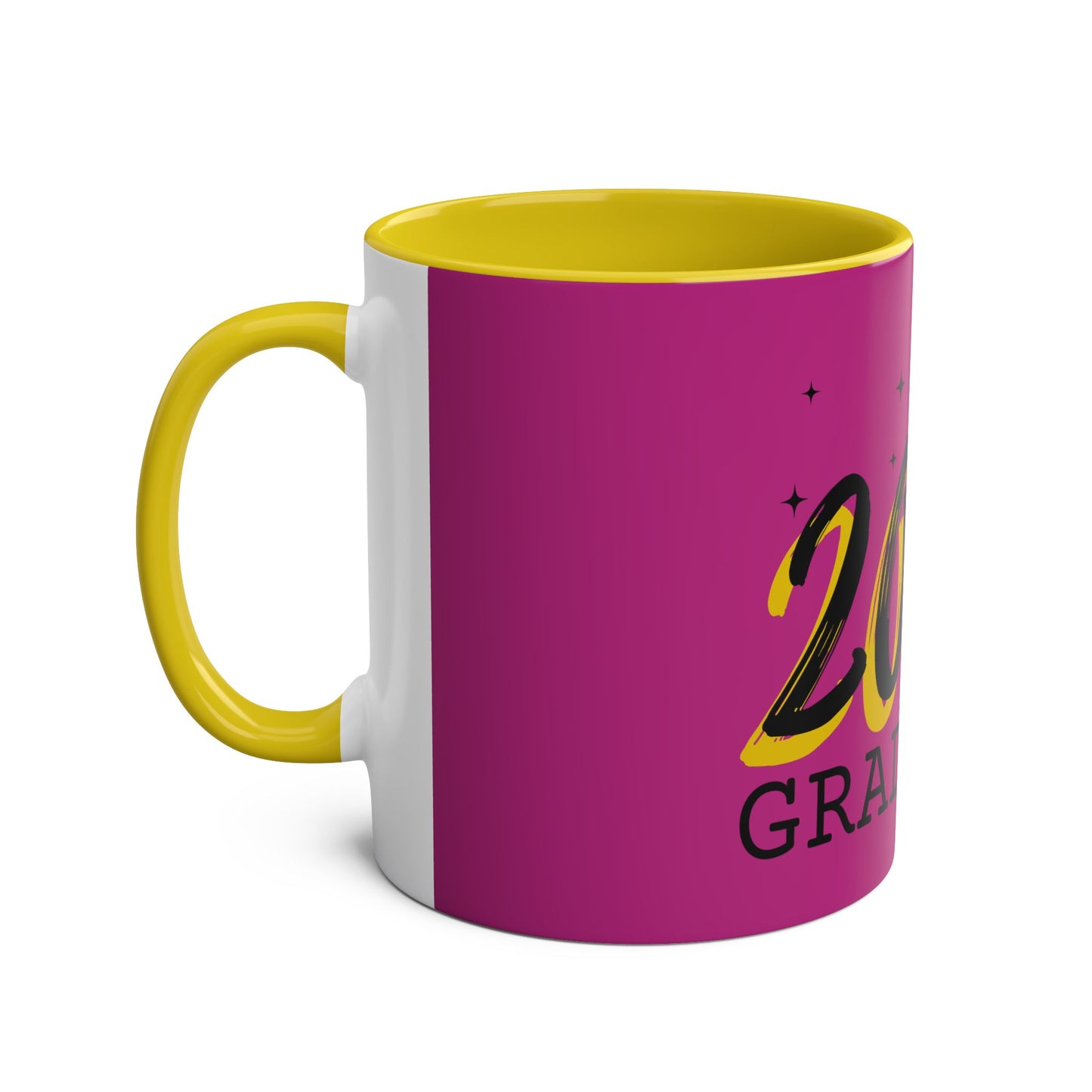 Pink Graduate 2026 Two-Tone Coffee Mugs, 11oz