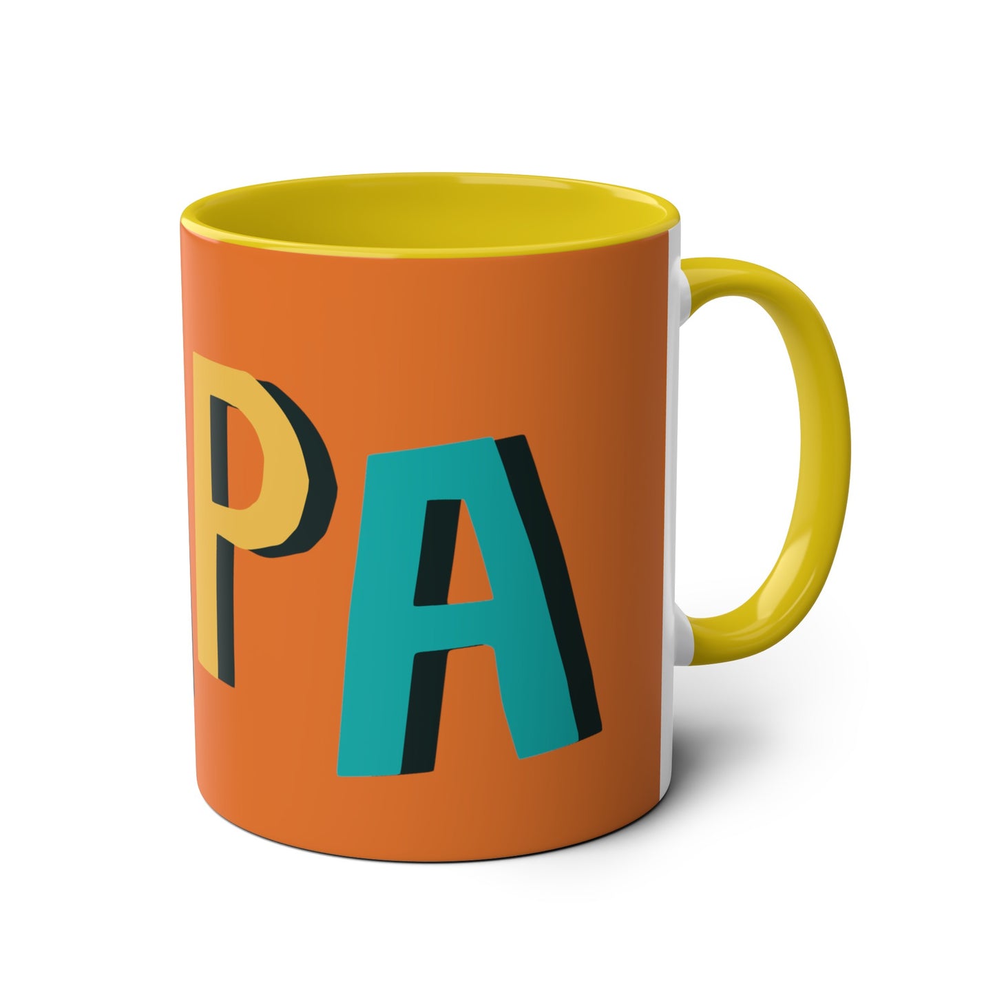 Papa Two-Tone Coffee Mugs, 11oz
