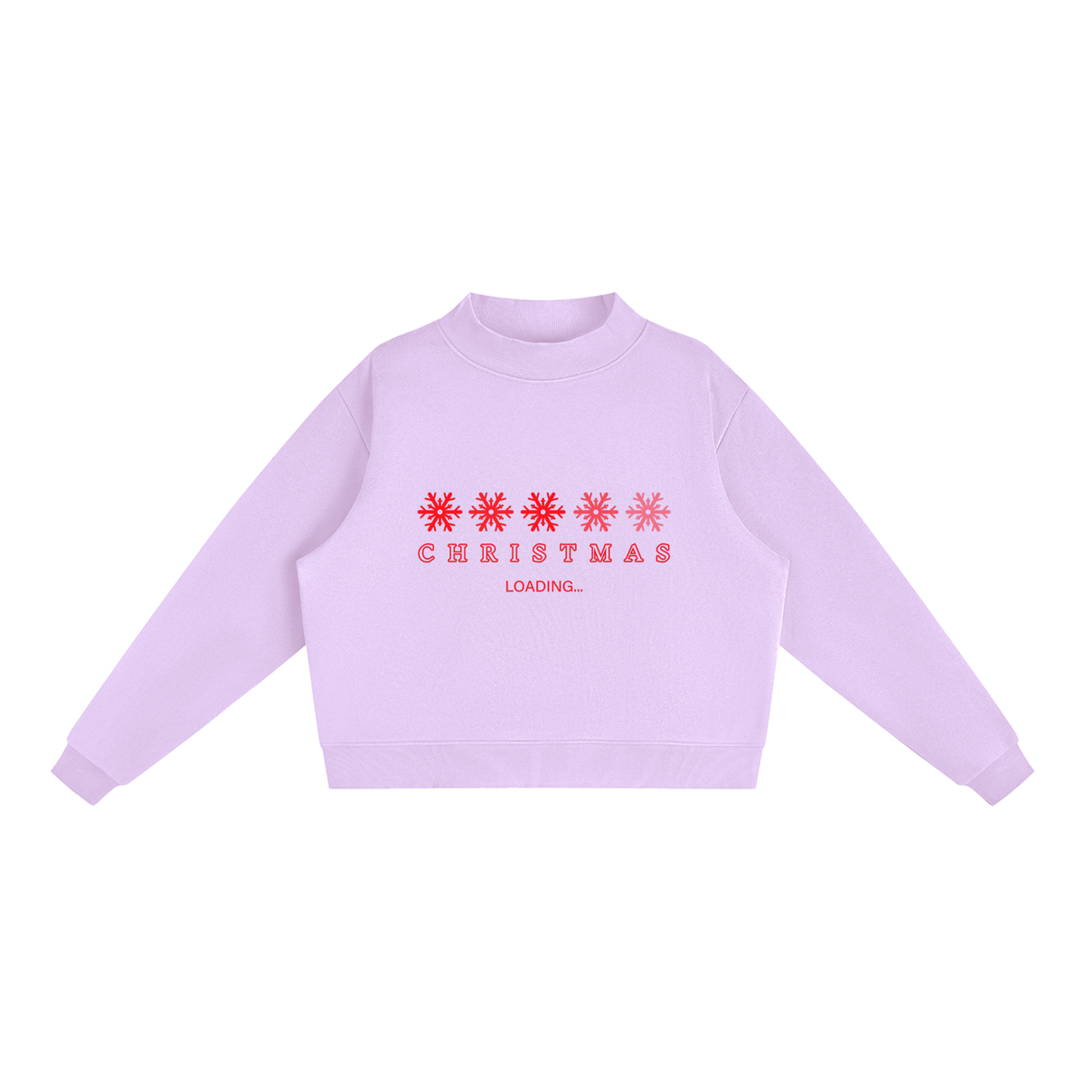 Christmas is Loading Fleece Mock-Neck Crew Sweatshirt