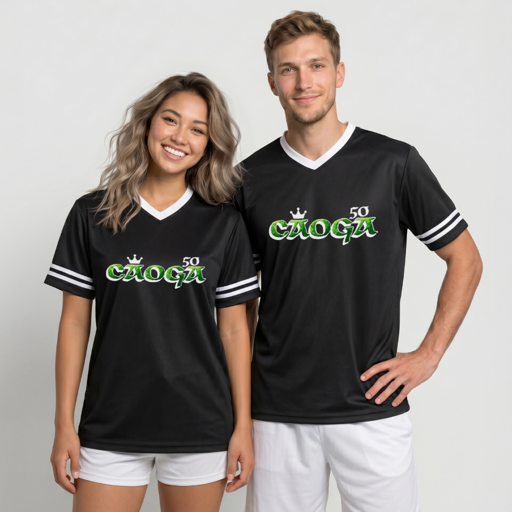 Irish Gaelic 50 Football Style Mesh T-Shirt - black/white