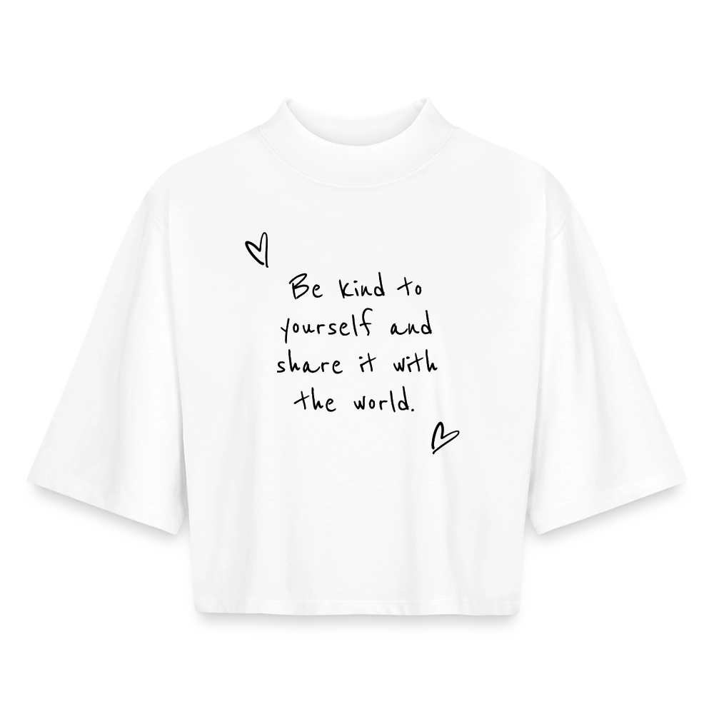 Be Kind Boxy Women's Recycled 1/2 Sleeved T-Shirt by Stanley/Stella - white