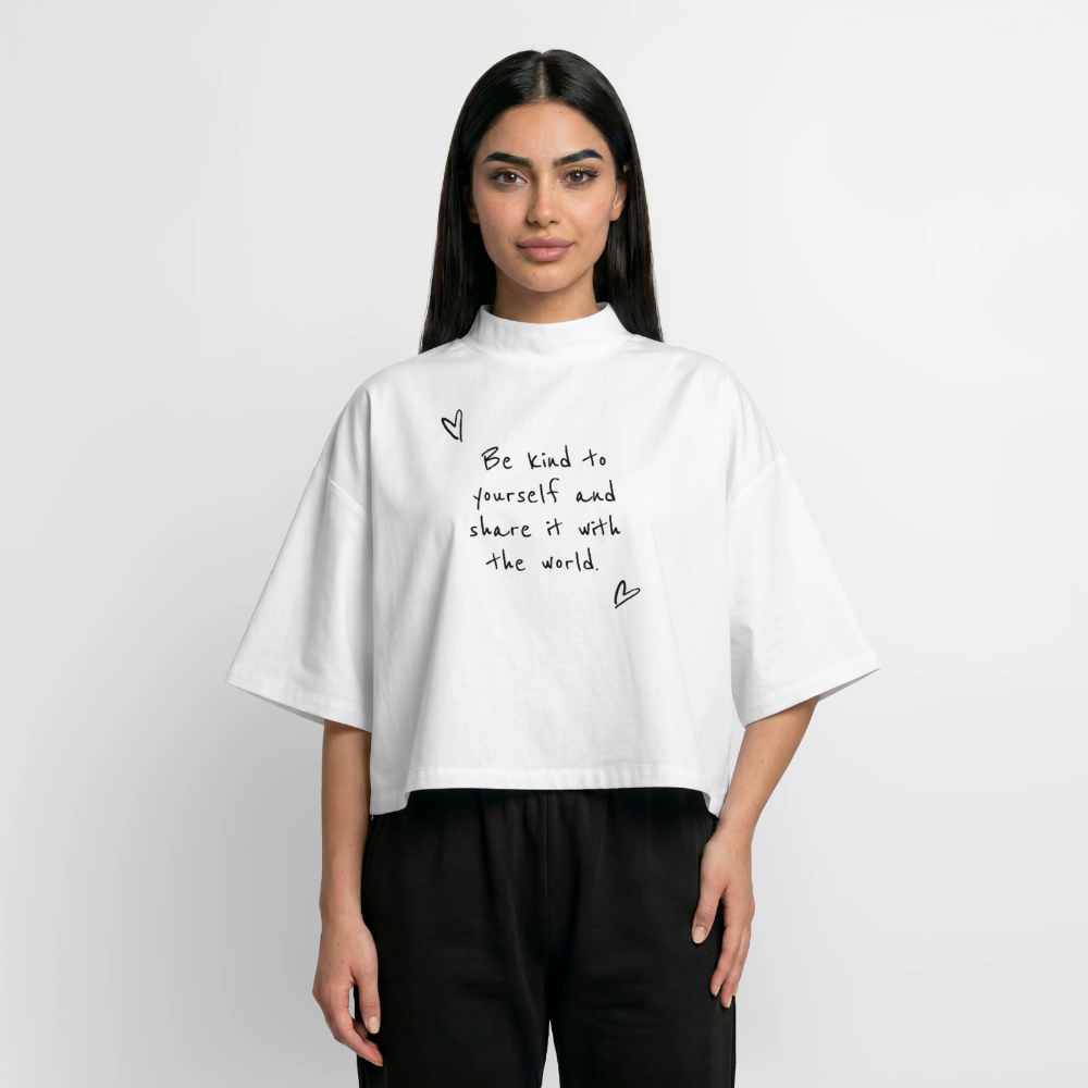Be Kind Boxy Women's Recycled 1/2 Sleeved T-Shirt by Stanley/Stella - white
