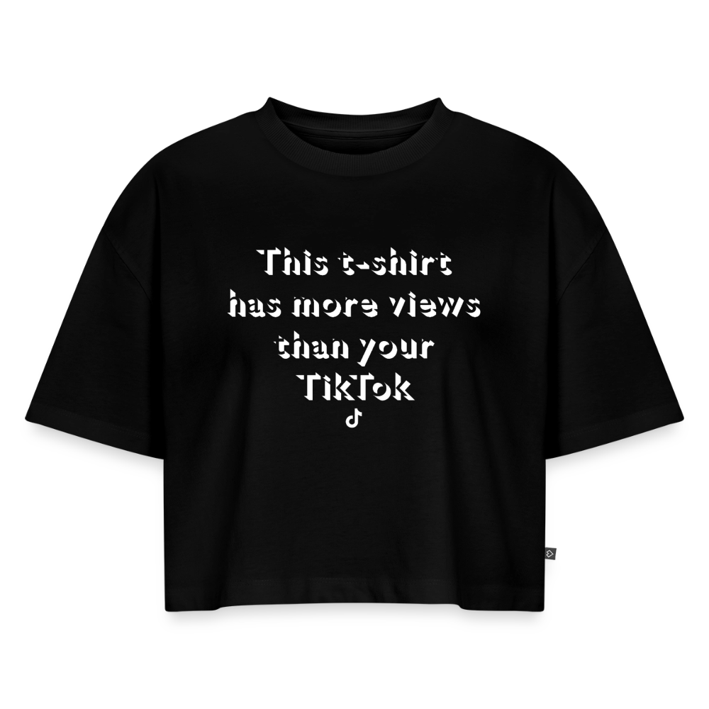 TikTok Women’s Premium Oversized Organic Cropped T-Shirt - black