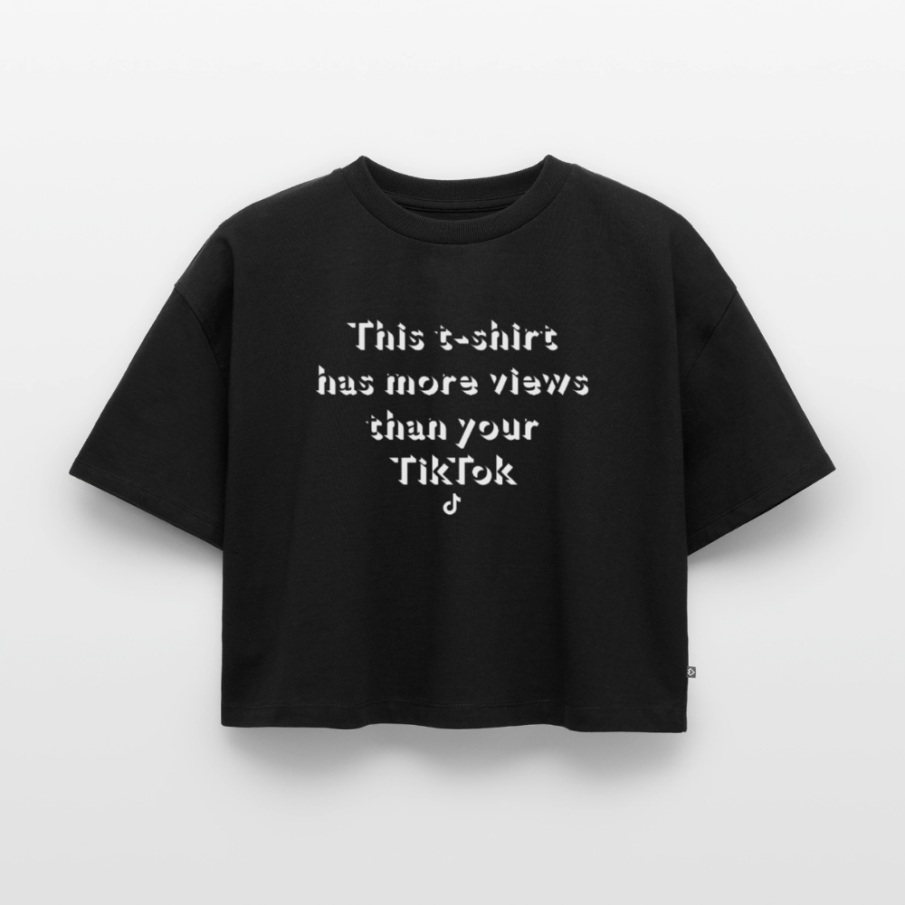 TikTok Women’s Premium Oversized Organic Cropped T-Shirt - black