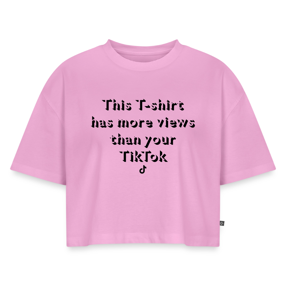 Women’s Premium Oversized Organic Cropped T-Shirt - washed pink