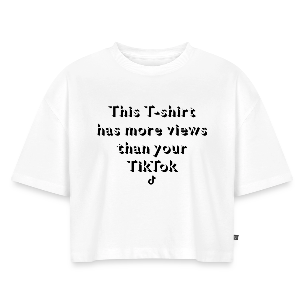 Women’s Premium Oversized Organic Cropped T-Shirt - white