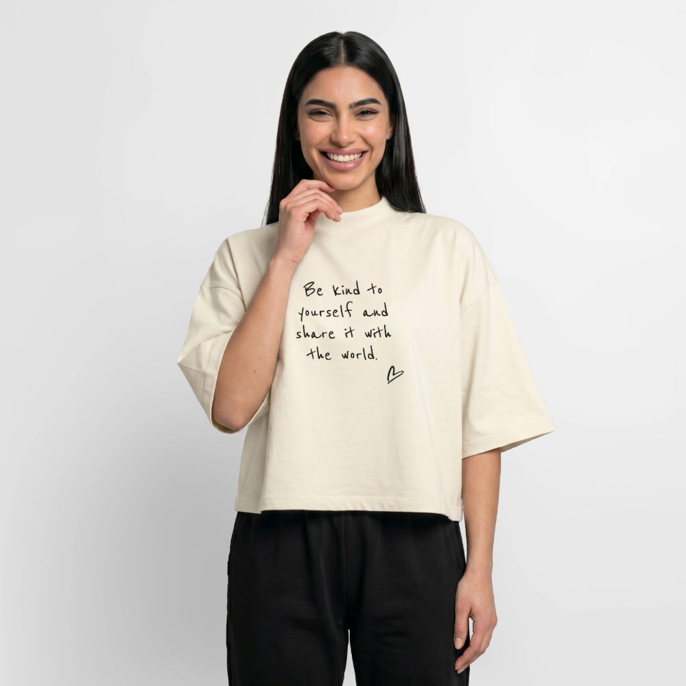 Be Kind Boxy Women's Recycled 1/2 Sleeved T-Shirt by Stanley/Stella - soft Ecru