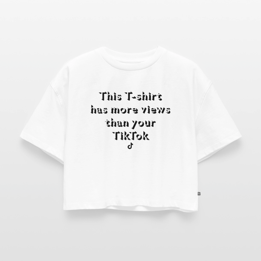 Women’s Premium Oversized Organic Cropped T-Shirt - white