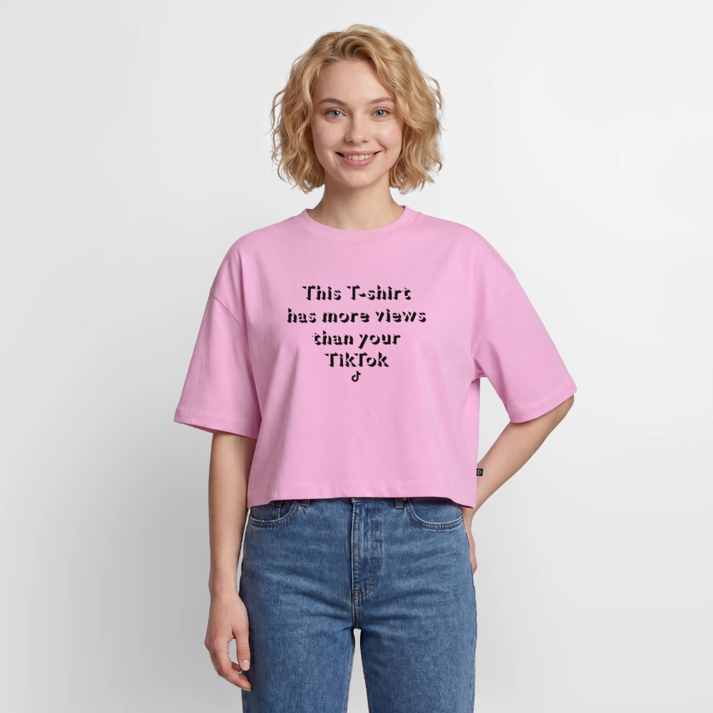 Women’s Premium Oversized Organic Cropped T-Shirt - washed pink