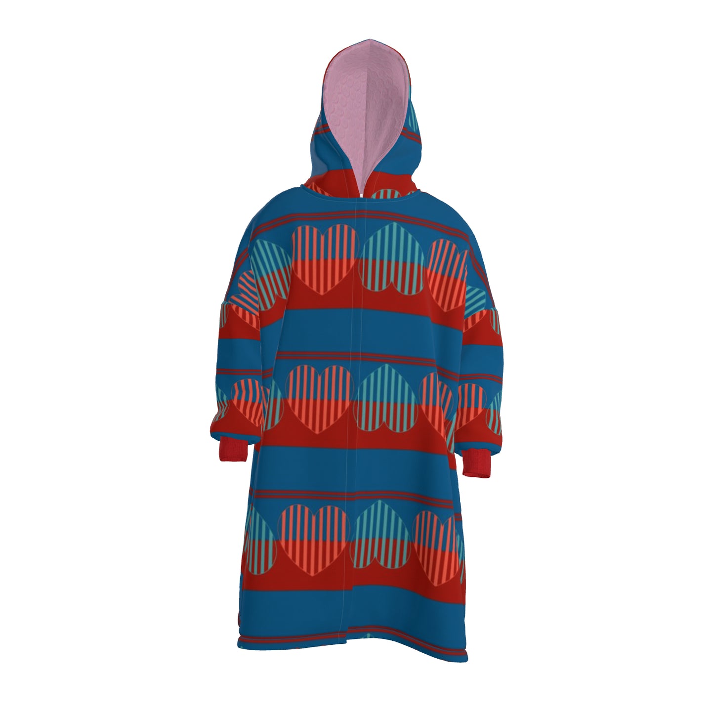 Hearts Blue Waterproof Changing Robe