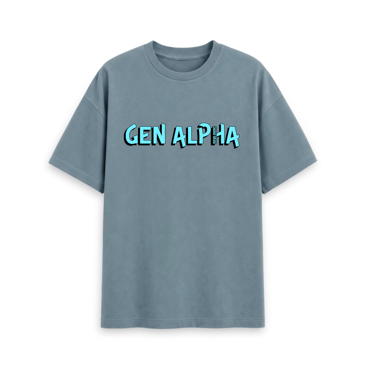 Stone Blue Printed T-shirt Front