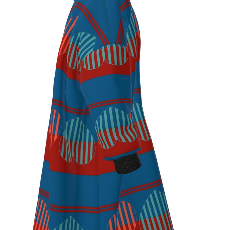 Hearts Blue Waterproof Changing Robe