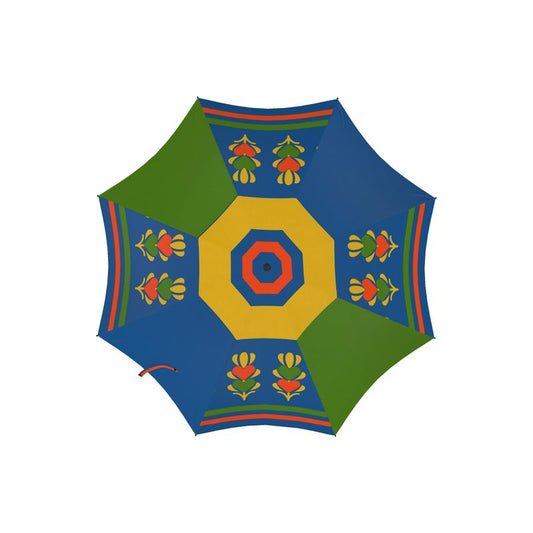 Green and Orange Hearts Designer Umbrella