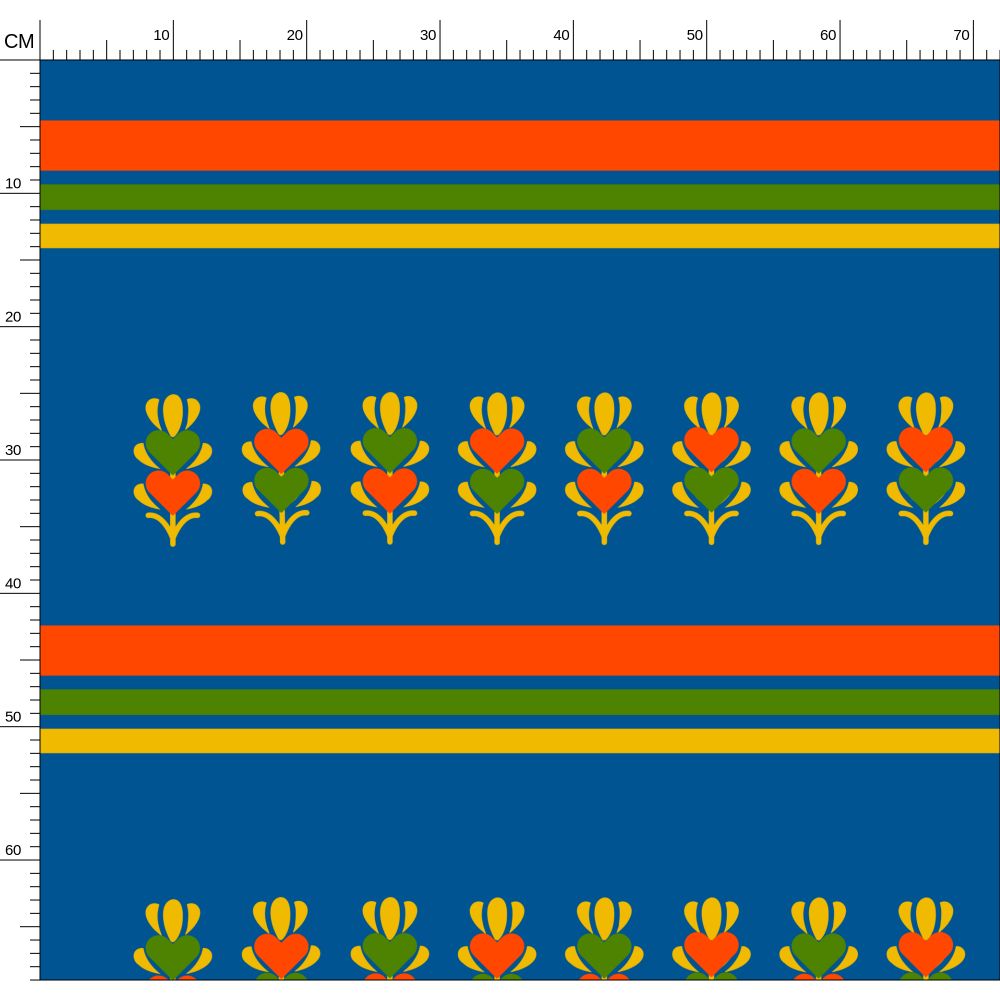 Repeat Growing Hearts Pattern Breathable Waterproof Fabric