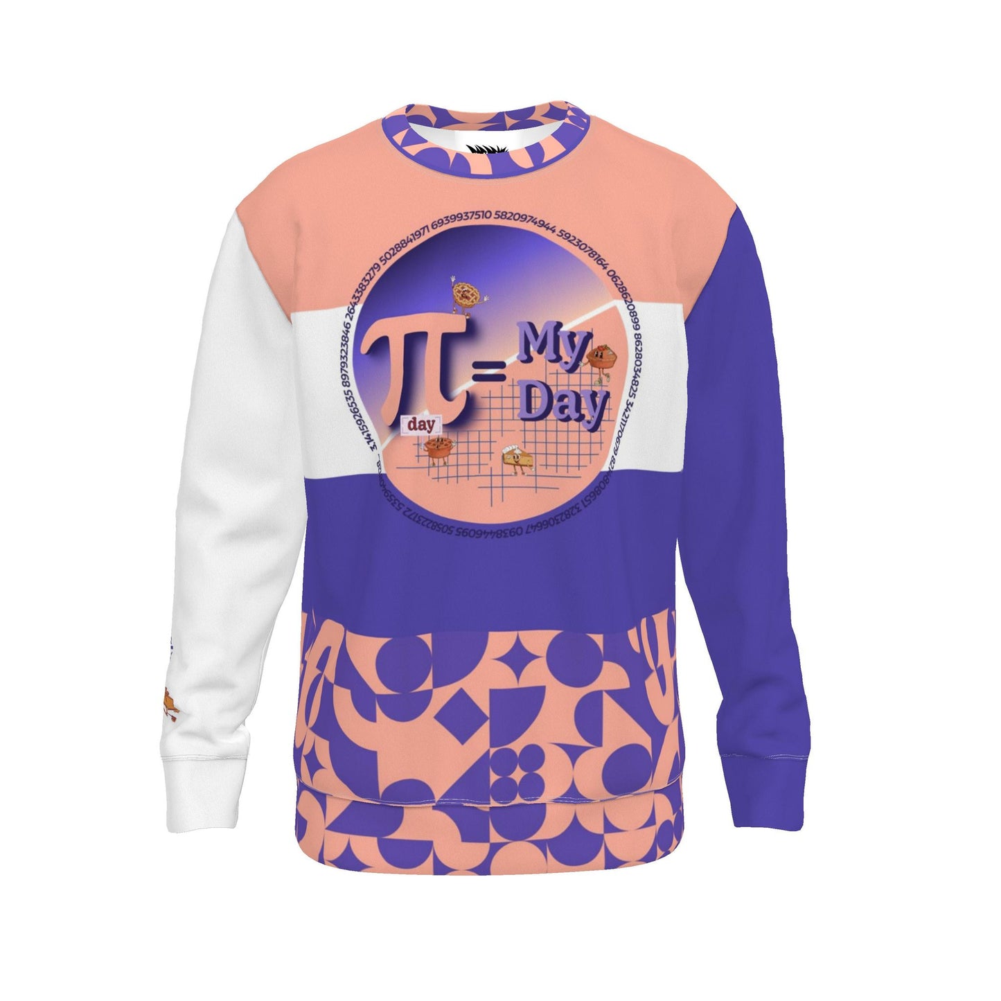 Easy as Pi White Pink and Purple Unisex Sweatshirt