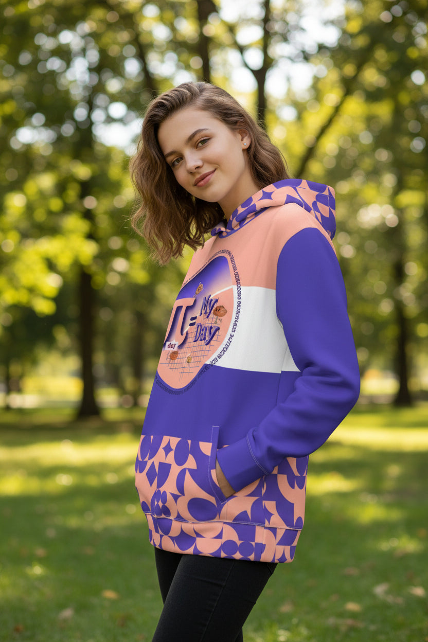 Easy as Pi White Pink and Purple Unisex Sweatshirt