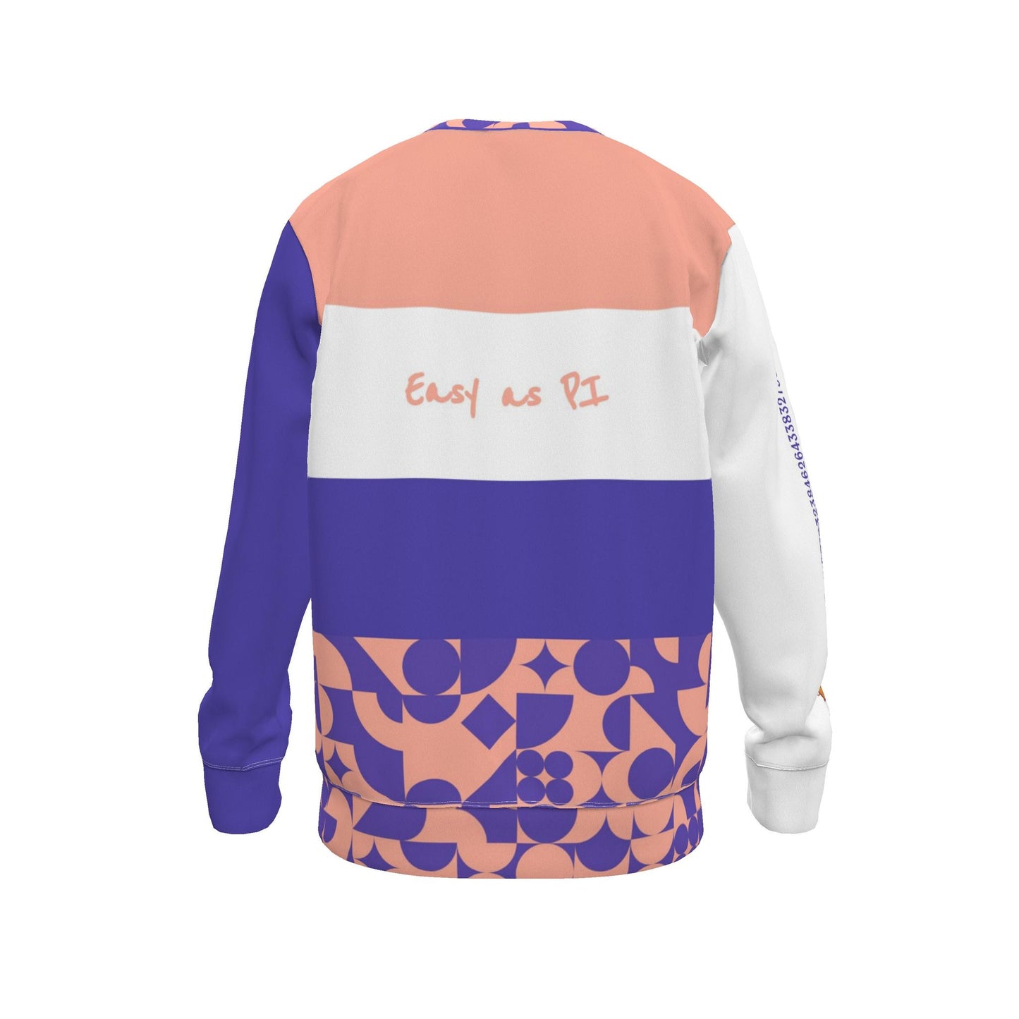 Easy as Pi White Pink and Purple Unisex Sweatshirt