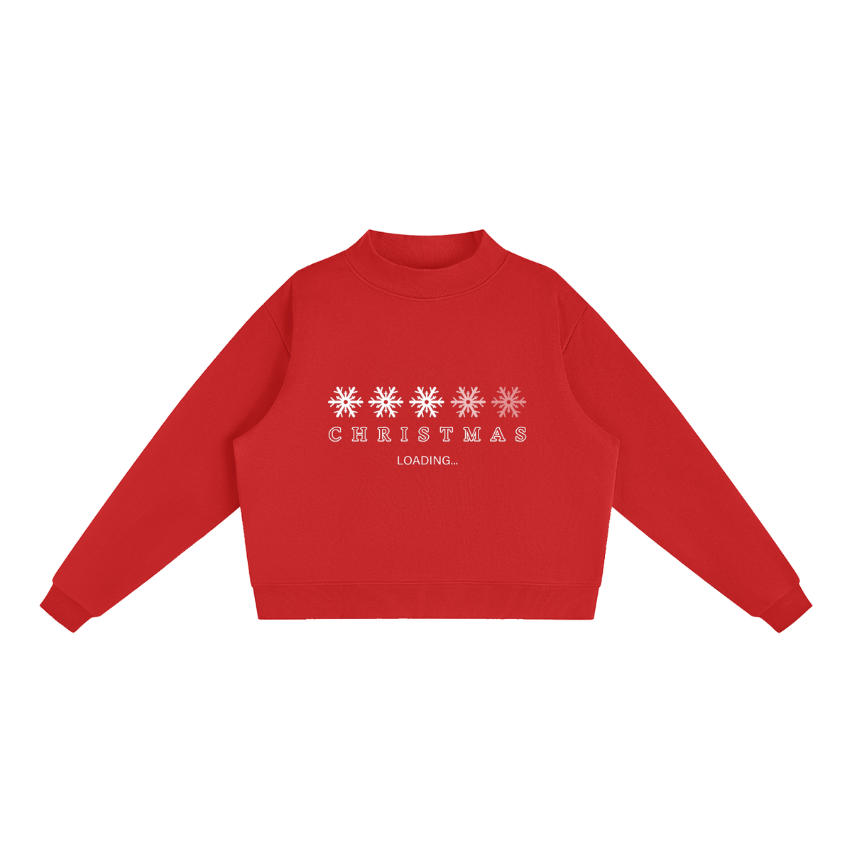 Christmas is Loading Fleece Mock-Neck Crew Sweatshirt