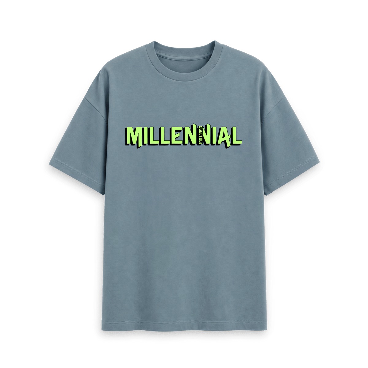 Stone Blue Printed T-shirt Front