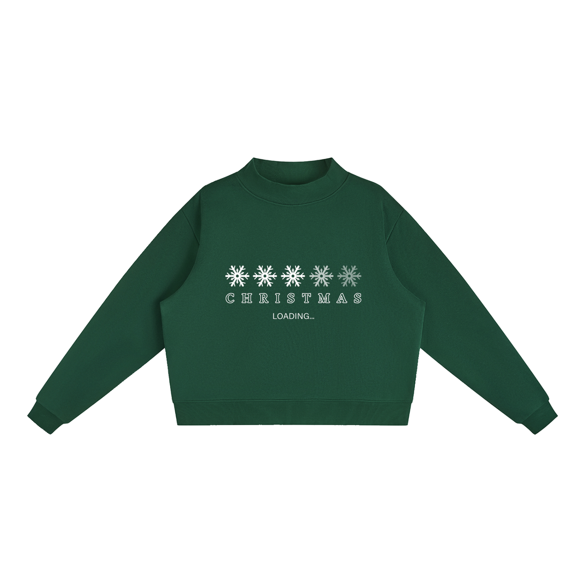 Christmas is Loading Fleece Mock-Neck Crew Sweatshirt