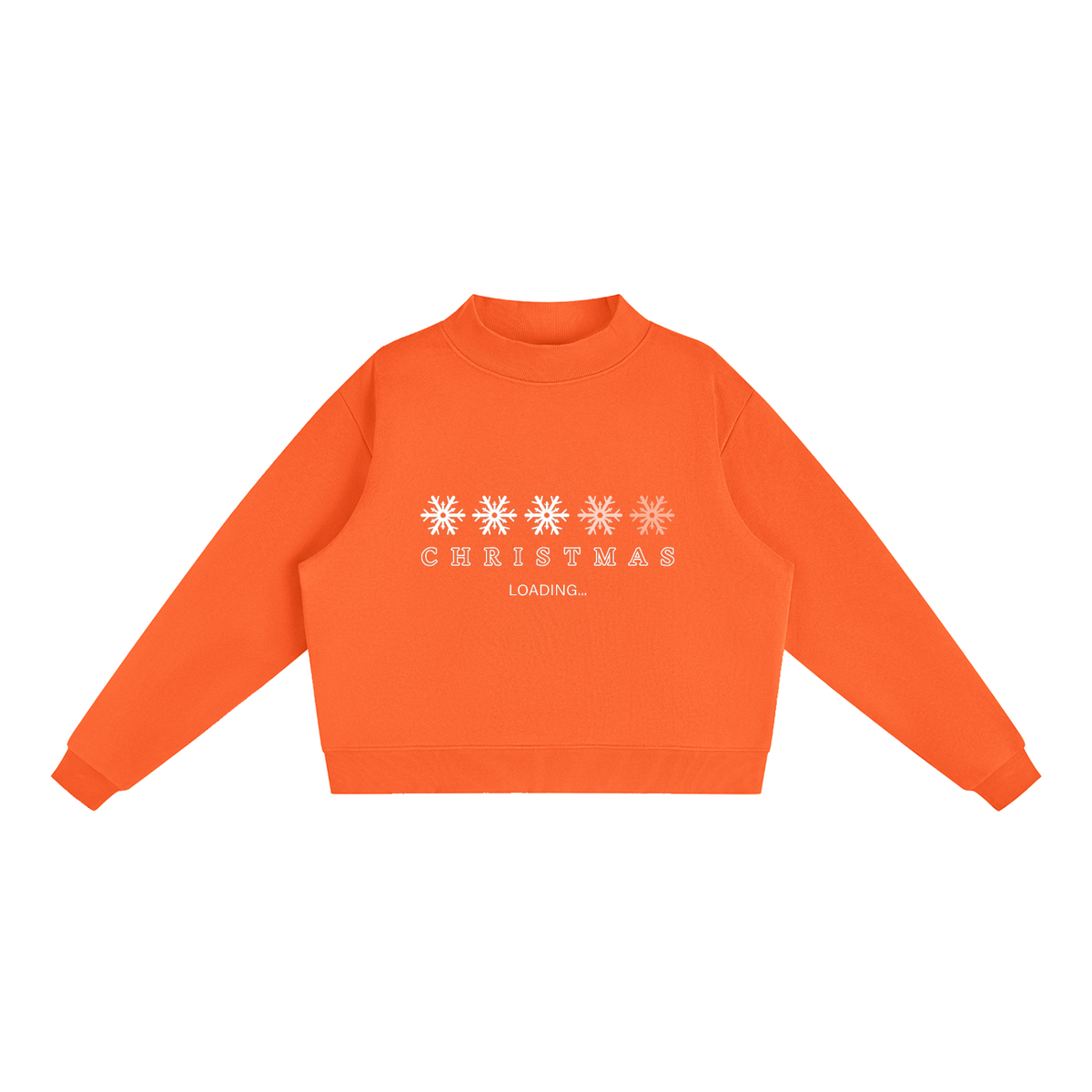 Christmas is Loading Fleece Mock-Neck Crew Sweatshirt