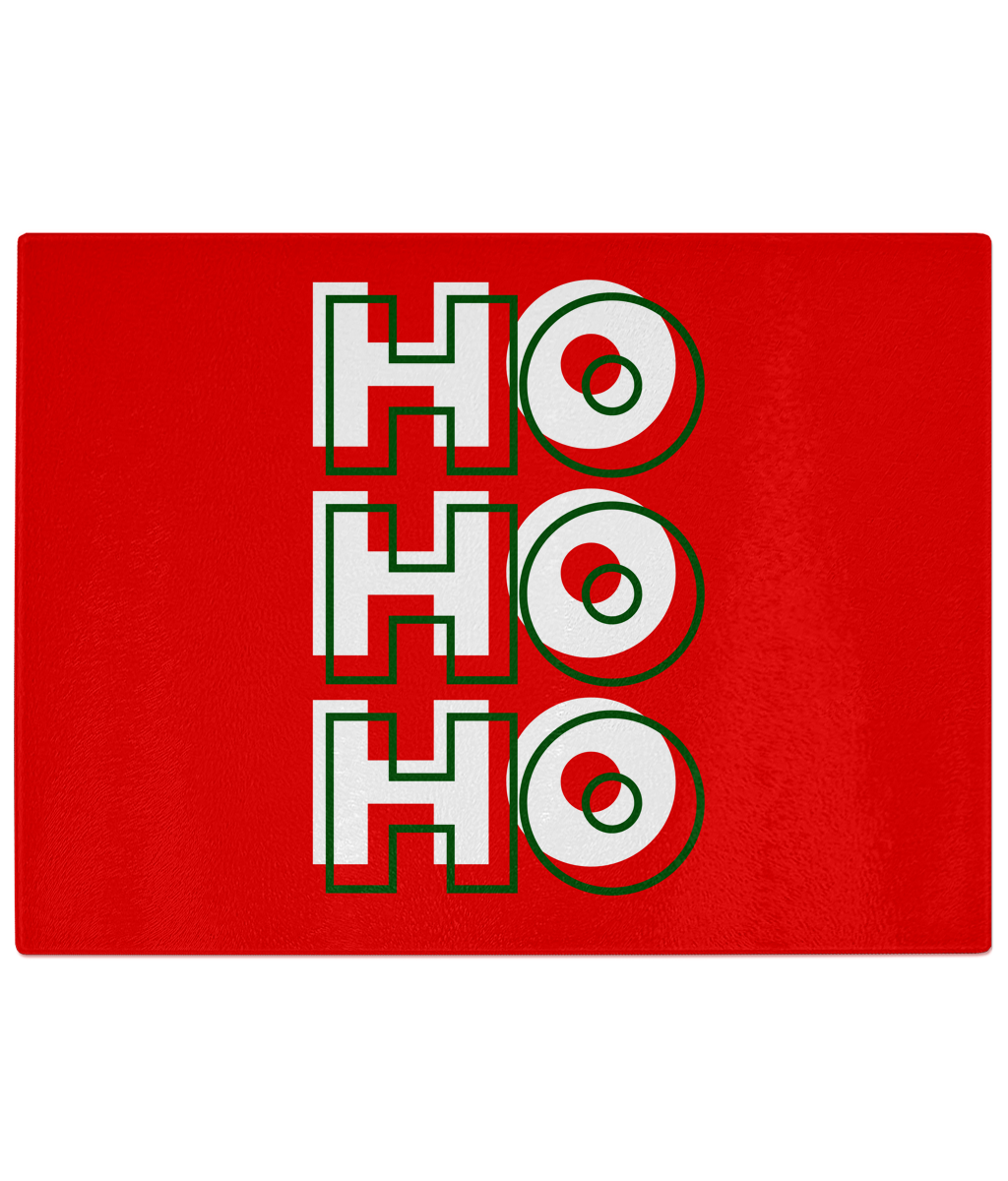 Christmas Glass Chopping Board Hohoho