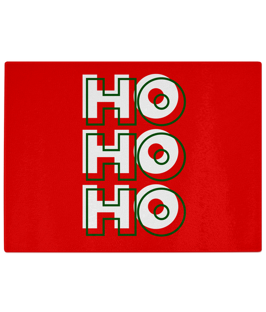 Christmas Glass Chopping Board Hohoho