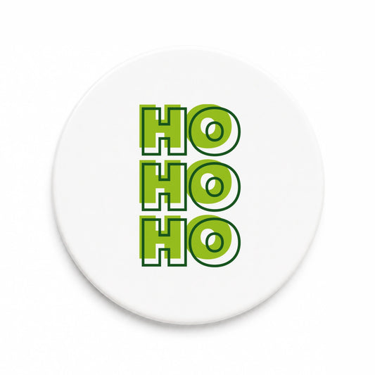 Ho Ho Ho Green Christmas Ceramic Coasters