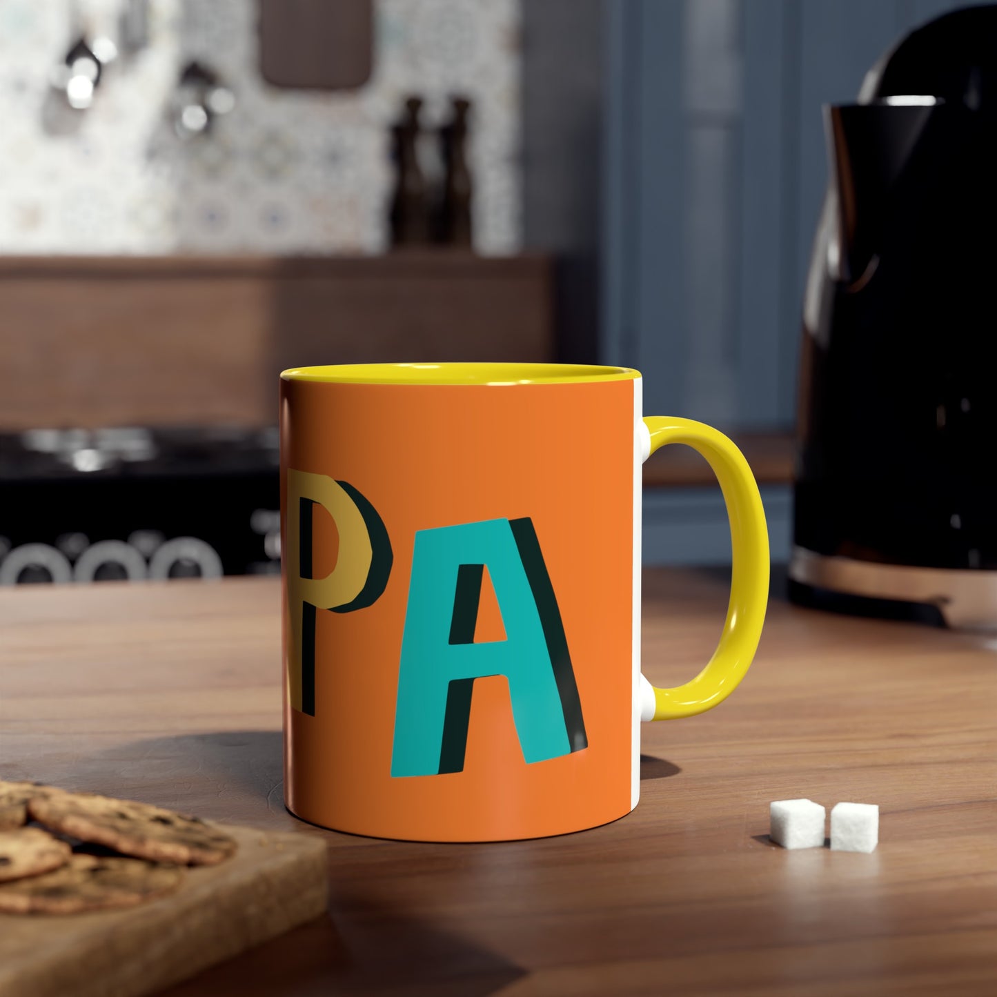Papa Two-Tone Coffee Mugs, 11oz