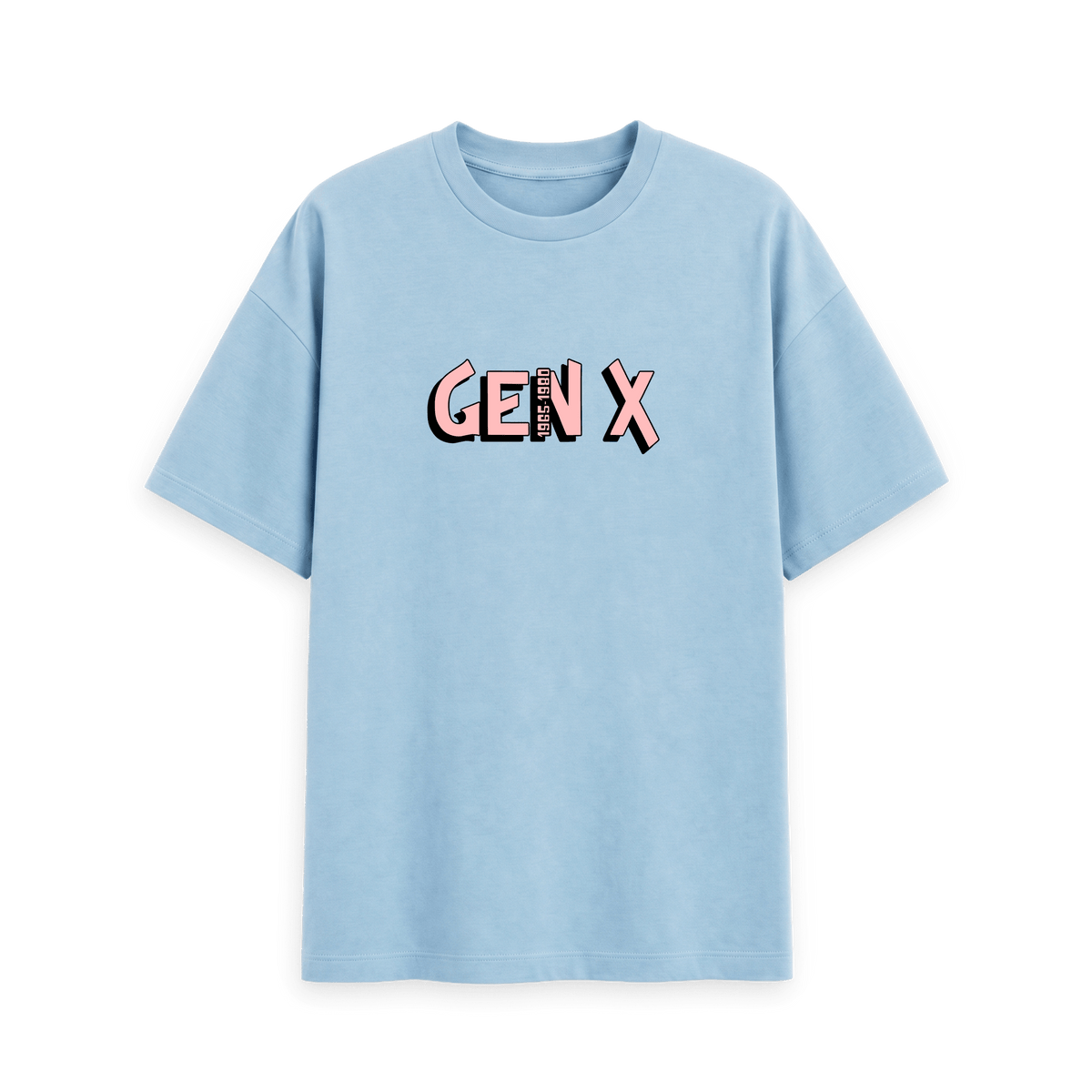 Milky Blue Printed T-shirt Front