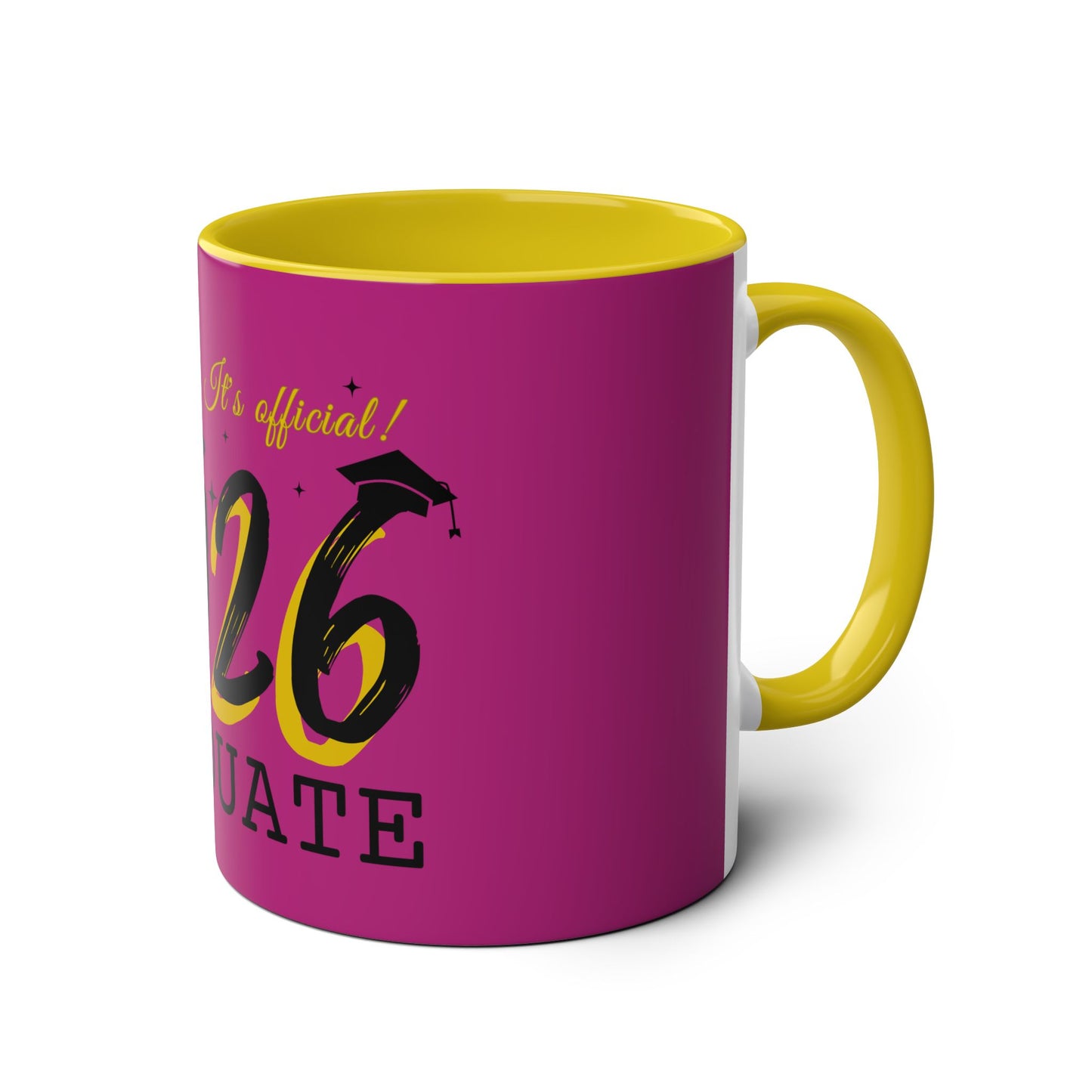 Pink Graduate 2026 Two-Tone Coffee Mugs, 11oz