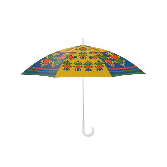 Yellow Panelled Hearts Umbrella